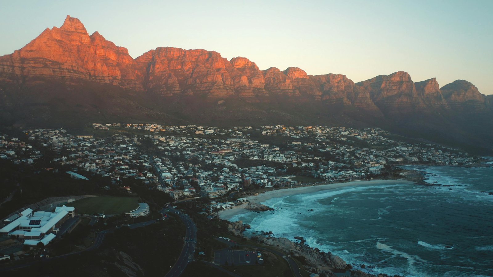 The Twelve Apostles above Camps Bay at sunset